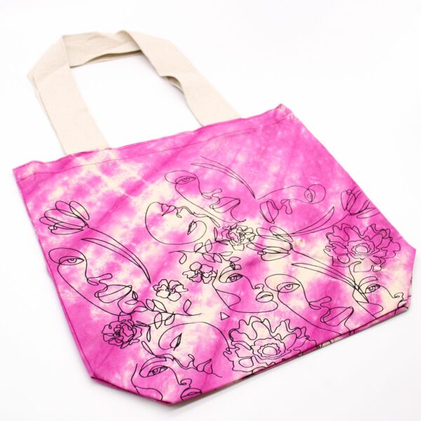 Tye-Dye Cotton Bag (6oz) - 38x42x12cm - Pretty Face - Magento - Natural Handle - Image 4
