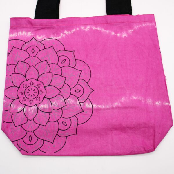 Tye-Dye Cotton Bag (6oz) - 38x42x12cm -  Mandela - Magento - Black Handle - Image 3
