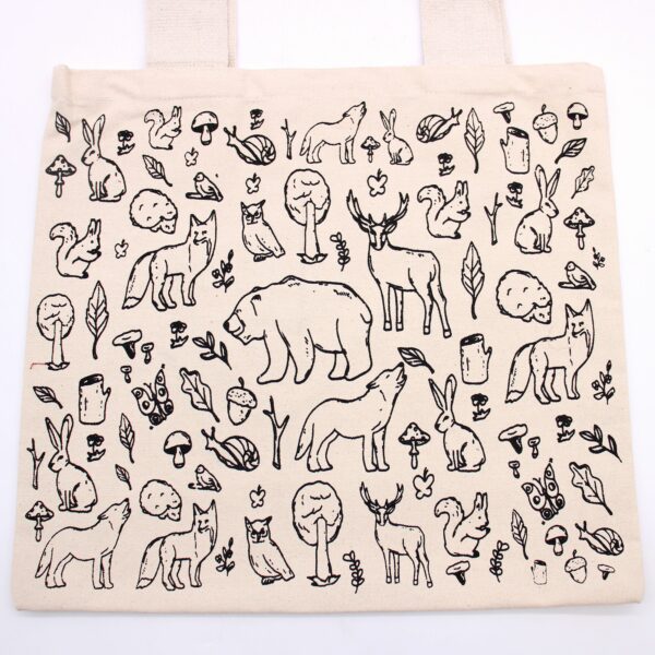 Big Cotton Shopping Bag - 38x42cm - Forest Life - 10oz - Image 2