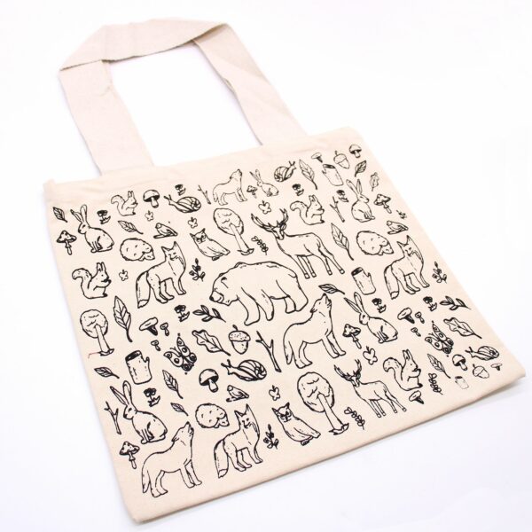 Big Cotton Shopping Bag - 38x42cm - Forest Life - 10oz - Image 3