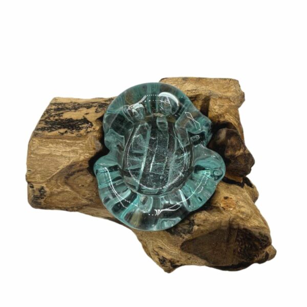 Molton Glass Candle Single Holder on Wood - Image 2