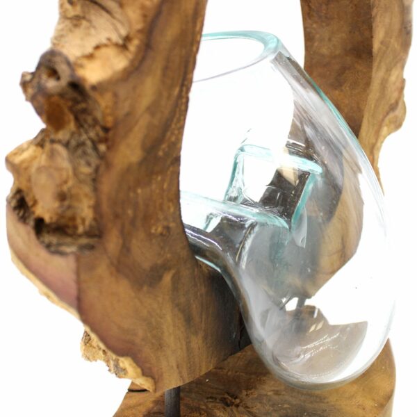 Molton Glass Hanging Art Vase on Wood - Image 6