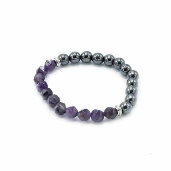 Faceted Gemstone Bracelet - Magnetic Amethyst - Image 2