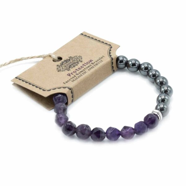 Faceted Gemstone Bracelet - Magnetic Amethyst - Image 3
