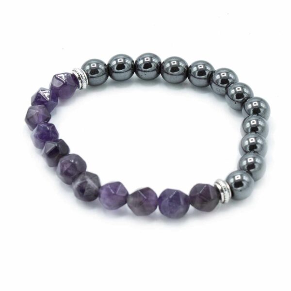 Faceted Gemstone Bracelet - Magnetic Amethyst - Image 4