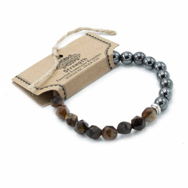 Faceted Gemstone Bracelet - Magnetic Tiger Eye - Image 3