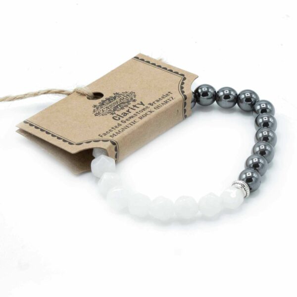 Faceted Gemstone Bracelet - Magnetic Rock Quartz - Image 3