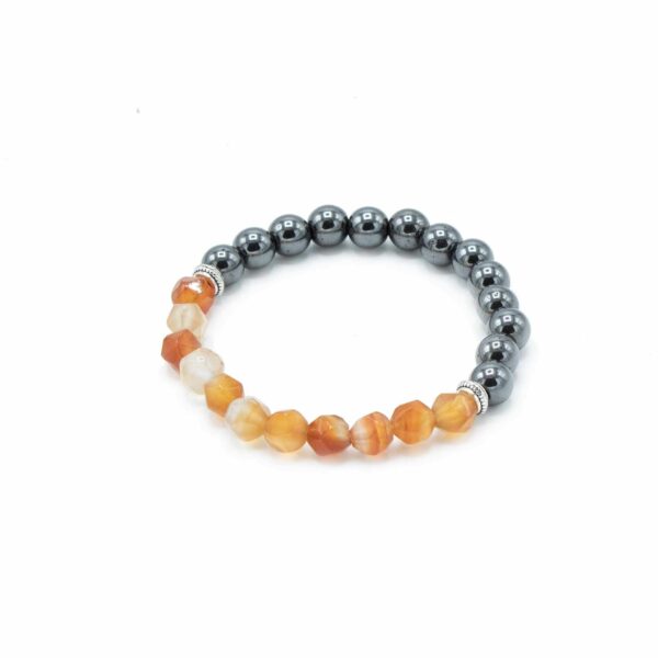 Faceted Gemstone Bracelet - Magnetic Carnelian - Image 2
