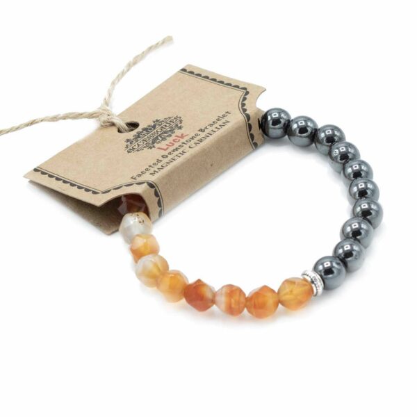 Faceted Gemstone Bracelet - Magnetic Carnelian - Image 3