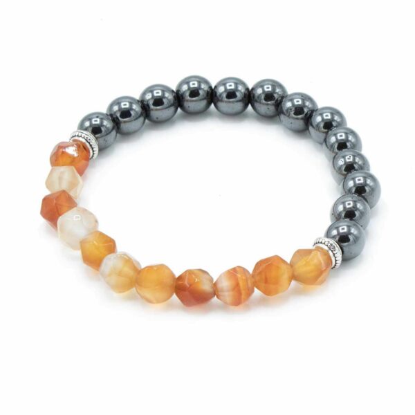 Faceted Gemstone Bracelet - Magnetic Carnelian - Image 4