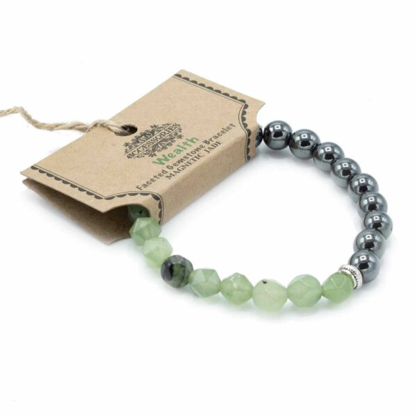 Faceted Gemstone Bracelet - Magnetic Jade - Image 4