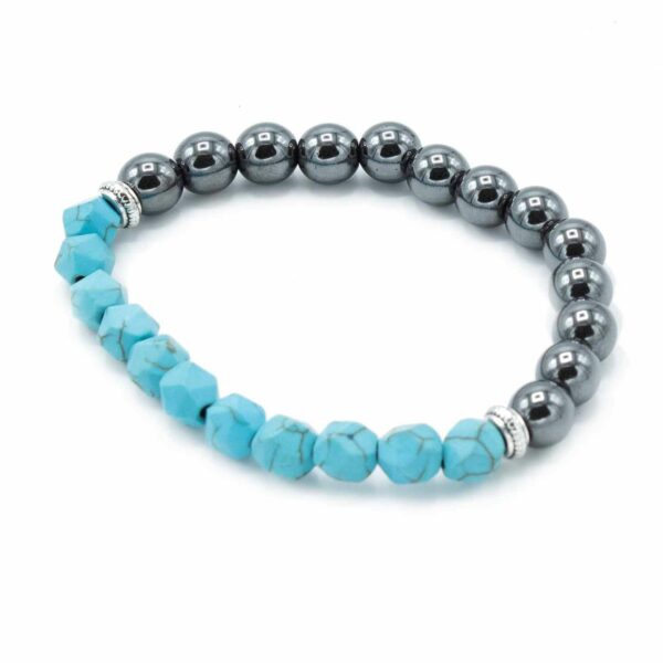 Faceted Gemstone Bracelet - Magnetic Turquoise - Image 4