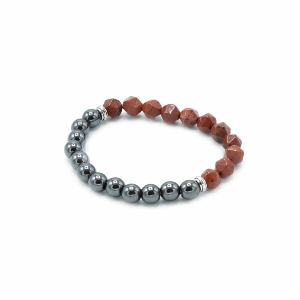 Faceted Gemstone Bracelet - Magnetic Red Jasper - Image 2