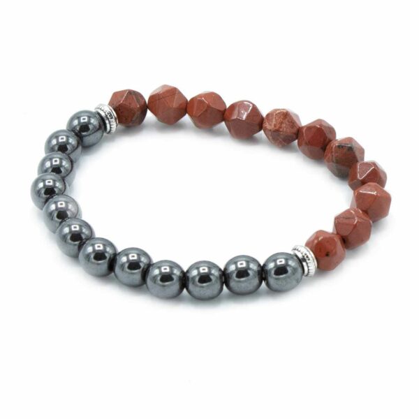 Faceted Gemstone Bracelet - Magnetic Red Jasper - Image 4