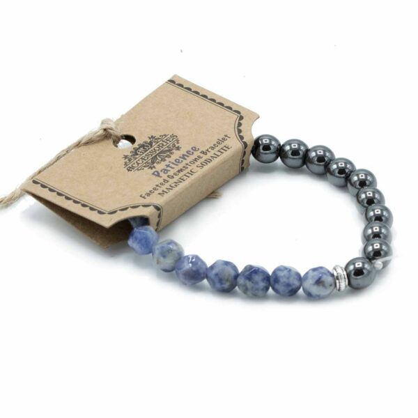 Faceted Gemstone Bracelet - Magnetic Sodalite - Image 3