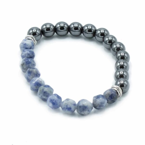 Faceted Gemstone Bracelet - Magnetic Sodalite - Image 4