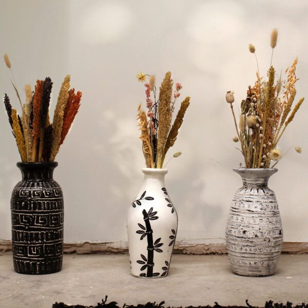 Bamboo Motif Shaped Vase - Natural - Image 3