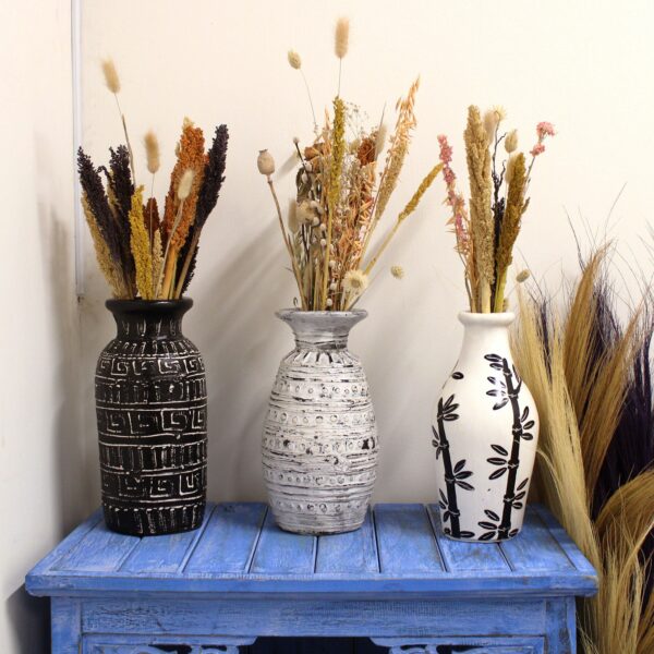 Bamboo Motif Shaped Vase - Natural - Image 4