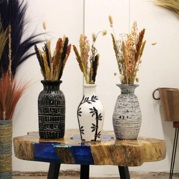 Bamboo Motif Straight Vase - Natural - Image 2