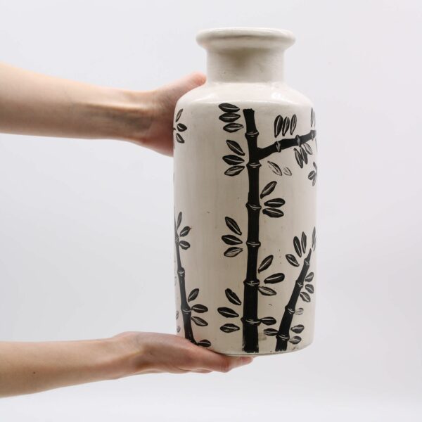 Bamboo Motif Straight Vase - Natural - Image 7