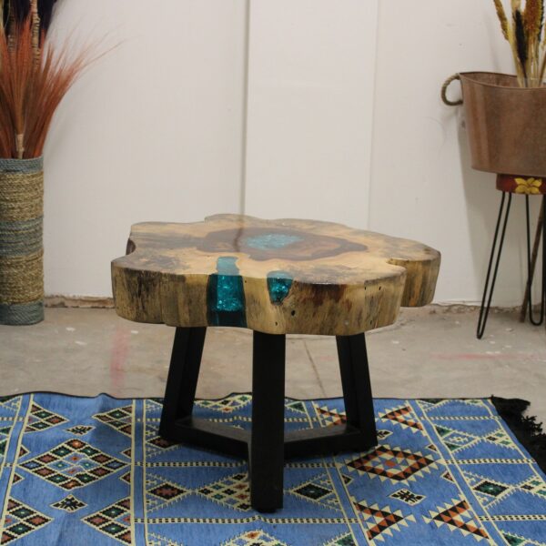 Tamarind and Resin Coffee Table - Aqua - Image 8