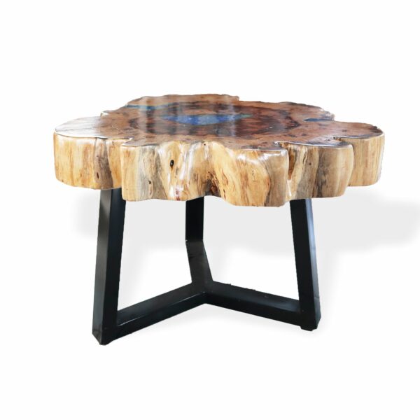 Tamarind and Resin Coffee Table - Sky Blue - Image 2