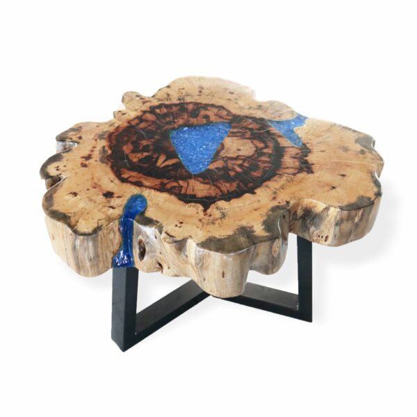 Tamarind and Resin Coffee Table - Sky Blue - Image 3