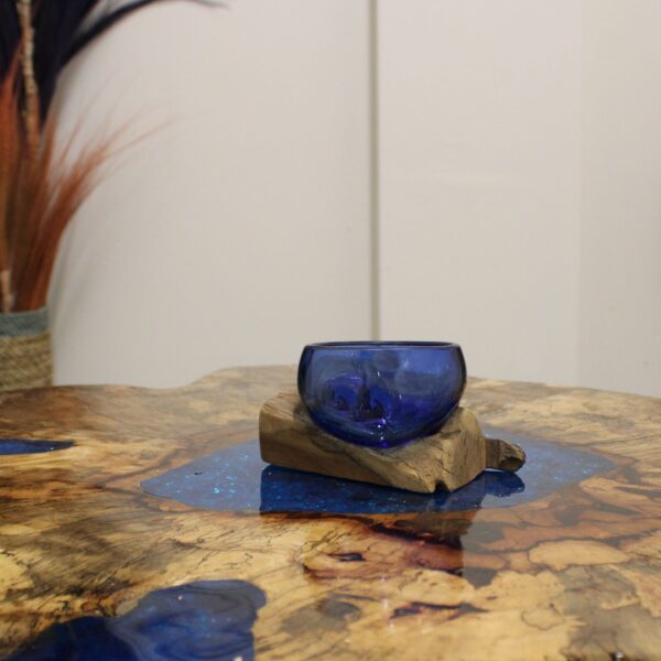 Tamarind and Resin Coffee Table - Sky Blue - Image 12