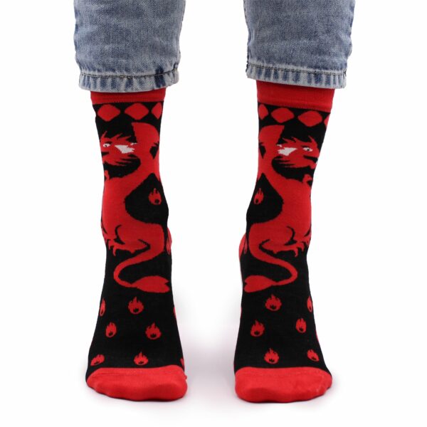 Hop Hare Bamboo Socks S/M - Red Dragons - Image 6