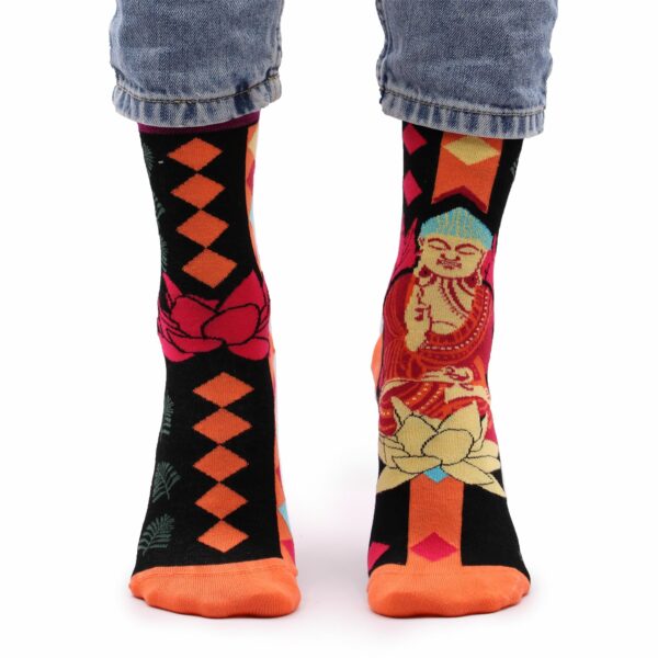 Hop Hare Bamboo Socks S/M - Pink Buddha & Lotus  - Image 6