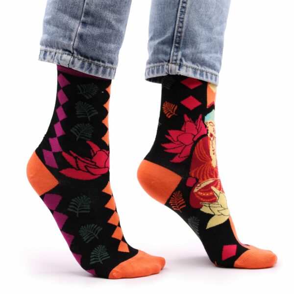 Hop Hare Bamboo Socks S/M - Pink Buddha & Lotus  - Image 7