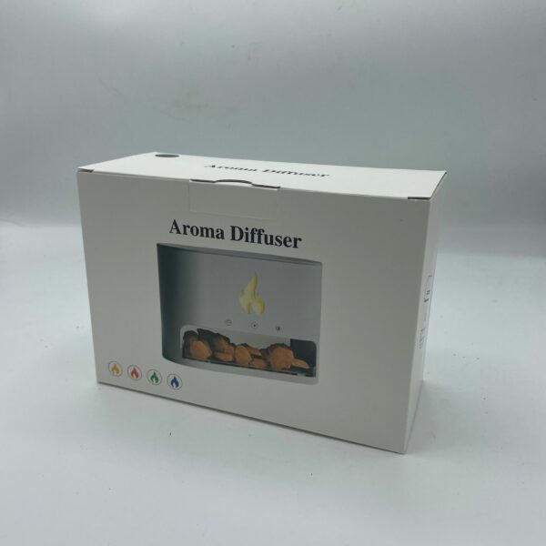White Blaze Aroma Diffuser - Himalayan Salt Chamber - USB-C - Flame Effect (Salt included) - Image 2