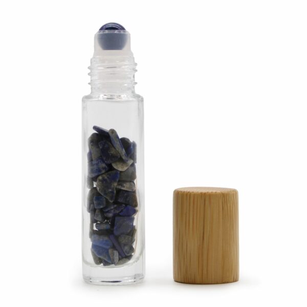 Gemstone Essential Oil Roller Bottle - Sodalite  - Wooden Cap - Image 3