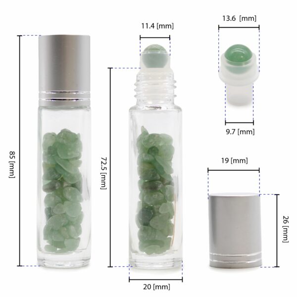 Gemstone Essential Oil Roller Bottle - Amethyst  - Silver Cap - Image 3