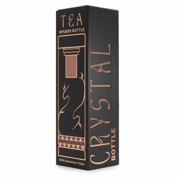Crystal Glass Tea Infuser Bottle - Rose Gold - Red Jasper - Image 5