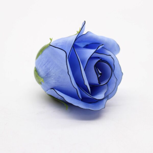 Craft Soap Flowers - Med Rose - Blue With Black Rim - Image 2