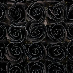 Craft Soap Flowers - Med Rose - Black With white Rim