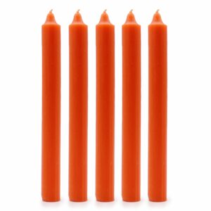 Solid Colour Dinner Candles - Rustic Orange - Pack of 5