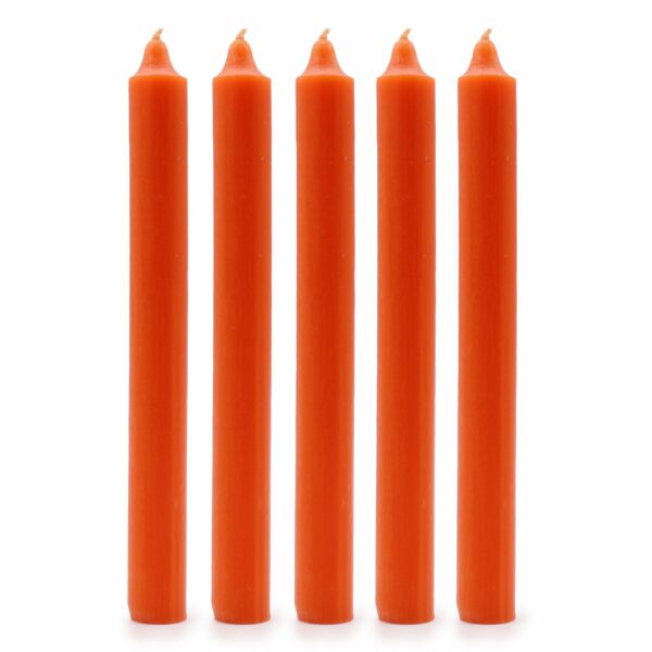Solid Colour Dinner Candles - Rustic Orange - Pack of 5