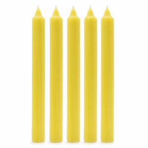 Solid Colour Dinner Candles - Rustic Lemon - Pack of 5