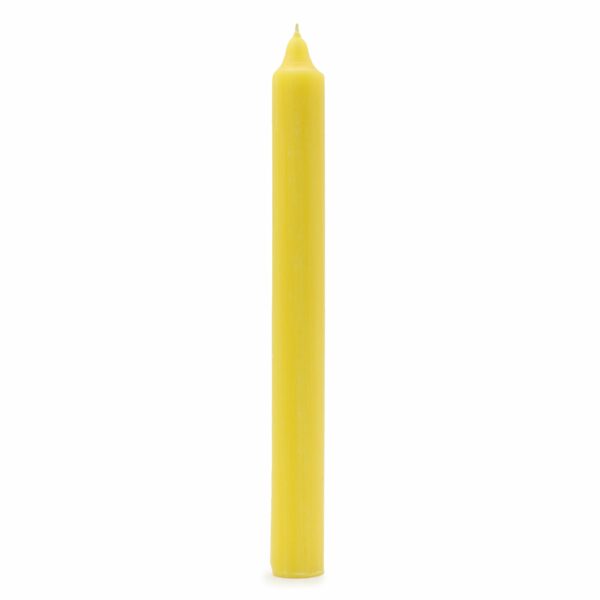 Solid Colour Dinner Candles - Rustic Lemon - Pack of 5 - Image 2