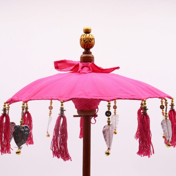 Bali Home Decor Parasol - Cotton - Pink- 40cm - Image 5
