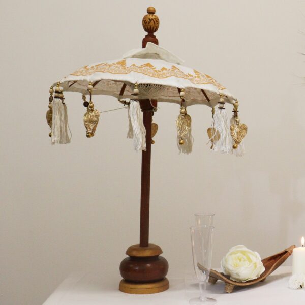 Bali Home Decor Parasol - Canvas - Gold Decor- 40cm - Image 2