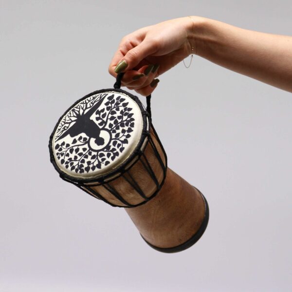 Buddha Wide Top Djembe Drum - 13cm - Image 4