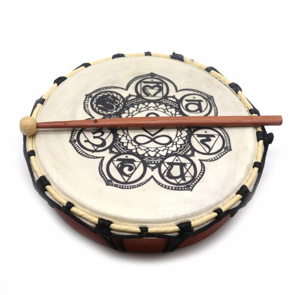 Chakra Shamanic Drum with Sticks - 25cm - Image 3