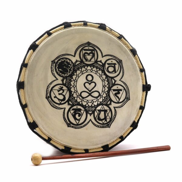 Chakra Shamanic Drum with Sticks - 25cm - Image 4