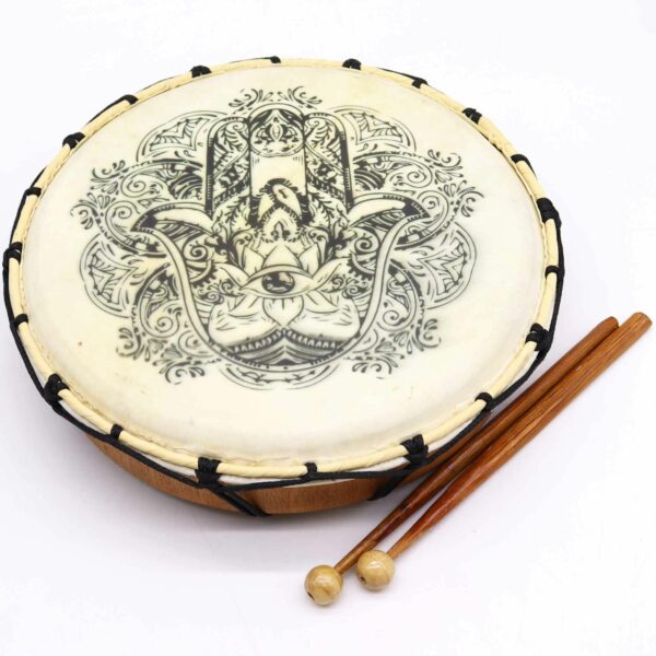 Hamsa Shamanic Drum with Two Sticks - 30cm - Image 6