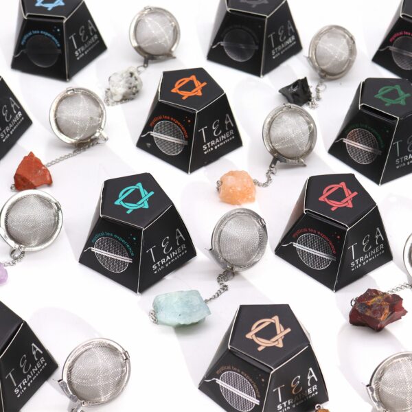 Raw Crystal Gemstone Tea Strainer - Green Aventurine - Image 2