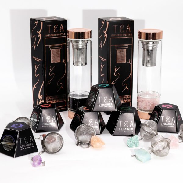 Raw Crystal Gemstone Tea Strainer - Rose Quartz - Image 5