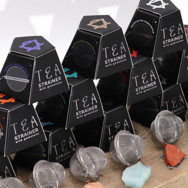 Raw Crystal Gemstone Tea Strainer - Rainbow Moonstone - Image 3